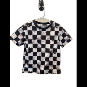 Little Bipsy Boys Black & White Checkerboard Short Sleeve Tee 5/6T